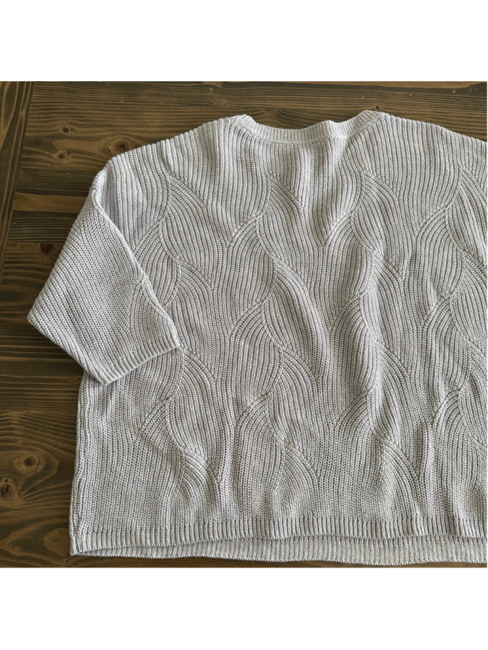 J.Jill Sweater Womens XLP Light Purple Textured Knit Short Sleeve Cotton Blend - Picture 5 of 8